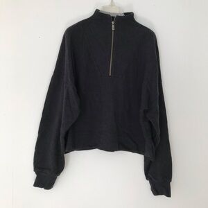 New Sweaty Betty Women’s Nestle Up Half-Zip Sweatshirt In Carbon Gray Size L